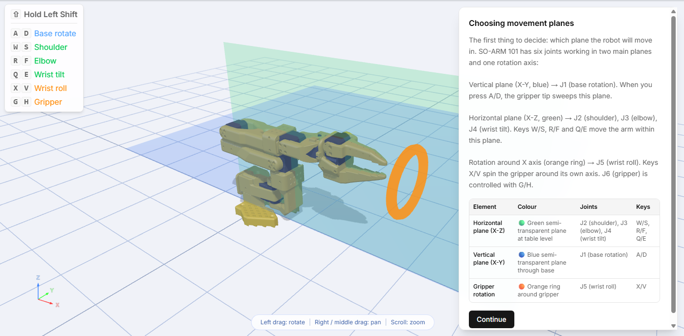 Платформа Robonine Lab — урок калибровки с живым 3D-видом роборуки
